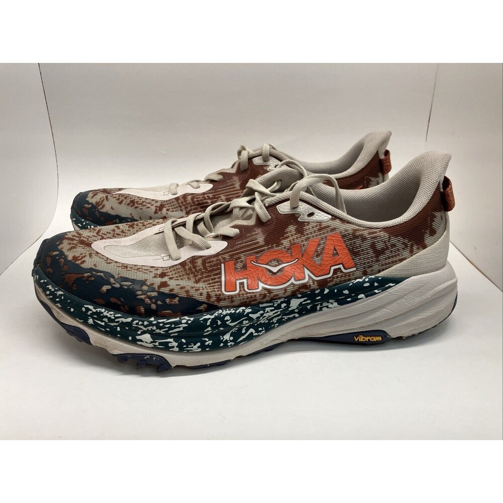 Hoka One One Speedgoat 6 Trail Running Shoe's Putty Blue Men's Size 12 Wide 2E